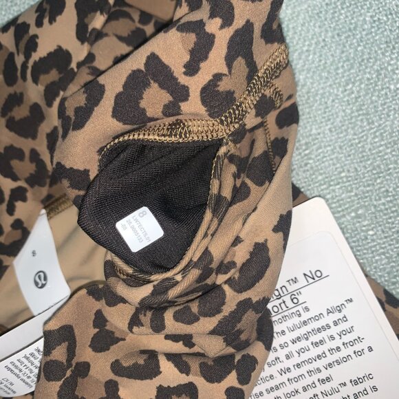 Lululemon NWT lululemon Align No Lin High-Rise Short 6" size 8 True Leopard Mult - Picture 4 of 11